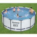 Piscine tubulaire bestway steel pro max 366x122 cm - ronde - gris - autoportante