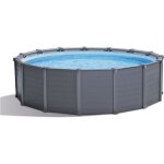 Piscine tubulaire - intex - graphite ronde 478 x 124 m - filtre  sable - hors - sol