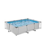 Piscine tubulaire rectangulaire - exit toys - soft grey - 300x200x65cm - pompe filtrante - gris