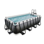 Piscine tubulaire rectangulaire - exit toys - black leather - 400x200x122cm - filtre  sable - noir