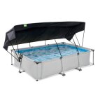 Piscine exit soft grey 300x200x65cm avec pompe filtrante et voile dombrage - gris