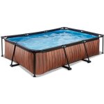 Piscine tubulaire rectangulaire - exit toys - wood - 300x200x65cm - pompe filtrante - marron Piscine tubulaire rectangulaire - exit toys - wood - 300x200x65cm - pompe filtrante - marron