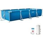 Piscine tubulaire rectangulaire - zuuko - dimensions 450x220x84 cm - capacit� 7127 l - liner triple �paisseur ...