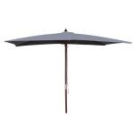 Pise - parasol rectangulaire droit 3x2 gris en bois