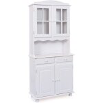Vaisselier / buffet valux bois massif armoire buffet console salle  manger blanc - pkline