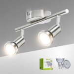Plafonnier led - noname - 2 spots pivotants - nickel mat - 2800k - 12 watts