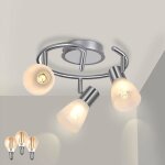 Plafonnier 3 spots led verre orientables e14 4w 400lm blanc chaud cuisine salle de bain couloir non dimmable ...