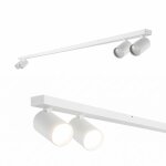 Plafonnier 4 spots - edo solutions - malga - blanc - barre 150 cm - spots gu10 orientables