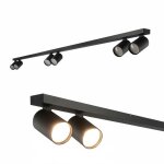 Plafonnier 6 spots - edo solutions - malga 6 line - noir - barre 180 cm - spots gu10 orientables