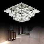 Plafonnier led cristal en acier inoxydable - wottes - moderne 36w pour salon couloir chambre  coucher ...