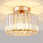 Plafonnier en cristal plafond moderne dor� luminaire e27 lustre semi - encastr� pour salon chambre cuisine ...