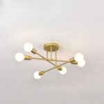 Plafonnier design en fer forg� dor� 70 cm 6 lampes e27 style moderne & minimaliste - pour chambre & salon ...