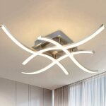 Delipop plafonnier led moderne 24w - 4000k lumire neutre lampe de plafond argent pour salon chambre ...
