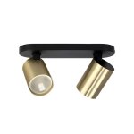 Plafonnier - edo solutions - malga 2 elegant - 2 spots gu10 - noir / dor� - int�rieur