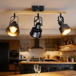 Plafonnier industriel spots et rails de spots 3 spots led orientable avec douille e14 luminaires int�rieur ...