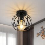 Delipop plafonnier industriel rétro e27 noir cage forme lampe de plafond en métal pour salle à manger ... Delipop plafonnier industriel rétro e27 noir cage forme lampe de plafond en métal pour salle à manger ...