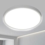 Delipop plafonnier led moderne 24w 6000k ip44 �tanche rond lampe de plafond pour salle de bain chambre ...
