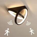 Plafonnier led 26w noir avec d�tecteur de mouvement et cr�pusculaire pour couloir salon garage balcon ...