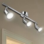 Plafonnier led - felixinjiang - 3 spots orientables - 6w - nickel mat - blanc neutre