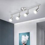 Plafonnier led 4 spots orientables 4 x 6w ampoule gu10 blanc neutre applique plafond non dimmable [classe ...