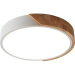 Delipop plafonnier led moderne 24w - 6500k lumi�re blanche - lampe de plafond bois rond pour chambre ...