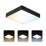 Plafonnier led carr� horoz catalina 18w 1660 lm noir ? 3 temp�ratures 3000 / 4000 / 6500k