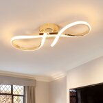 Delipop plafonnier led moderne 24w 3000k or lectrolytique ? lustre de plafond design pour salon chambre ...