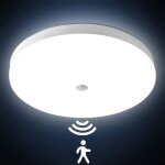 Plafonnier led avec detecteur de mouvement 12w jzsh - plafond led rond ultra - mince imperm�able ip54 ...