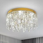 Plafonnier led - dreammespace - lustre en cristal - 3 couleurs changeables - 48w - d50cm inox + cristal ... Plafonnier led - dreammespace - lustre en cristal - 3 couleurs changeables - 48w - d50cm inox + cristal ...