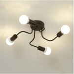 Plafonnier led en fer noir au design moderne lustre ampoules e27 clairage dintrieur luminaire dcoratif ...