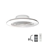 Plafonnier led � intensit� variable et ventilateur r�versible 58 w cc blanc t�l�commande app et commande ...
