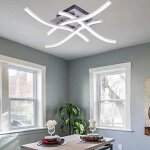 Plafonnier led lampe de lustre plafonnier design moderne courb avec pour le salon chambre salle  manger ...