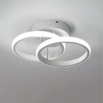 Delipop plafonnier led moderne 22w 6500k 2 anneaux ? lampe de plafond blanc lumi�re blanche pour chambre ...