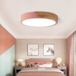 Plafonnier led moderne - lustre en bois rond �30cm rose - lumi�res froides lampe plafonde pour couloir ...