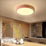 Plafonnier led moderne rose - �30cm * h5cm lustre en bois rond lumi�res chaudes lampe plafonde de salon ...