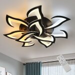 Delipop plafonnier led moderne 84w 10 t�tes noir ? lustre de plafond dimmable avec t�l�commande pour ...
