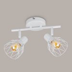 Plafonnier led orientable applique 2 spots plafond blanc e14 int�rieur r�tro rampe pour cuisine chambre ...