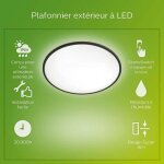 Plafonnier led philips superslim 15w noir ip54 pour extrieur