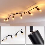 Plafonnier - hofstein - maidford - mtal noir - 6 spots orientables - style vintage