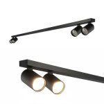 Plafonnier spot 4 points - edo solutions - malga 4 line - noir - spots orientables gu10 - barre 150 cm ...