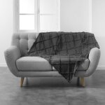 Plaid 125 x 150 cm en coton uni calyssa anthracite Plaid 125 x 150 cm en coton uni calyssa anthracite