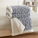 Plaid couverture polaire 150x200cm jet� de canap� couverture lest�etaffetas double face 3d c�ble plaid ...