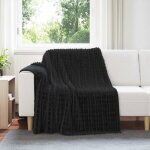 Plaid / couverture - vidaxl - vidaxl jet� - noir - 200 x 150 cm - polyester