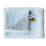 Plaid - doudou et compagnie - yoca le koala - bleu ciel - matire douce et moelleuse - motifs vgtaux ...