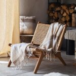 Plaid tartan ecossais - effet mohair beige 127x152 cm Plaid tartan ecossais - effet mohair beige 127x152 cm