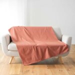 Plaid enroulable 220 x 240 cm ? polycoton lucile vieux rose avec fermeture boutons Plaid enroulable 220 x 240 cm ? polycoton lucile vieux rose avec fermeture boutons