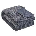 Plaid gris en velours côtelé sherpa Plaid gris en velours côtelé sherpa