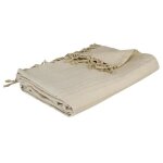 Plaid - lin - 160 x 220 cm - 100% coton - finition � franges