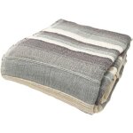 Tendance perso - plaid jet de canap / jet de lit tiss - akola - 220x240 cm - gris - 100% coton - ...