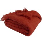 Plaid en laine mohair tr�s douce terracotta 130x180 cm